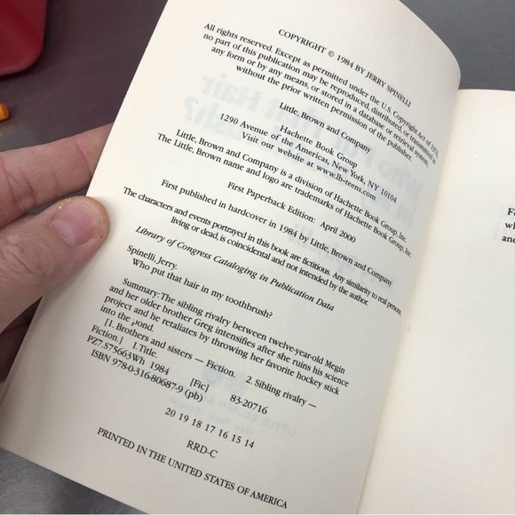 Who Put That Hair in my Toothbrush? by: Jerry Spinelli, paperback book - Picture 2 of 5